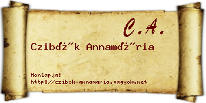 Czibók Annamária névjegykártya